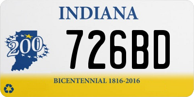 IN license plate 726BD