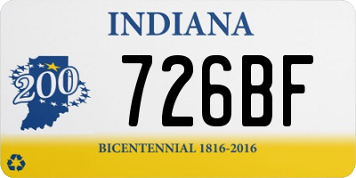 IN license plate 726BF