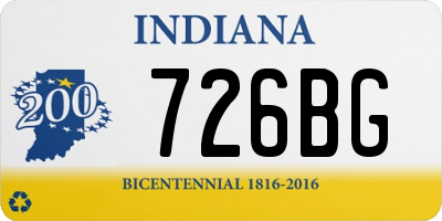 IN license plate 726BG