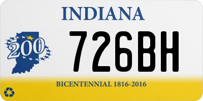 IN license plate 726BH