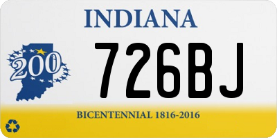 IN license plate 726BJ