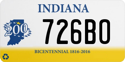 IN license plate 726BO