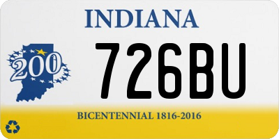 IN license plate 726BU