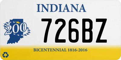 IN license plate 726BZ