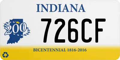 IN license plate 726CF