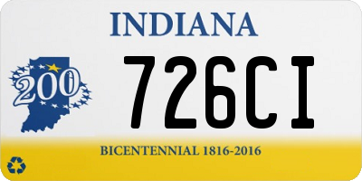 IN license plate 726CI