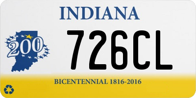 IN license plate 726CL