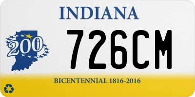 IN license plate 726CM