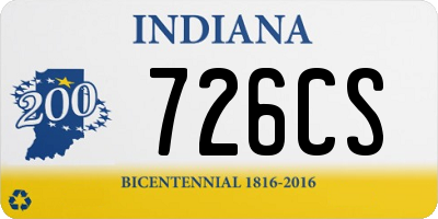 IN license plate 726CS