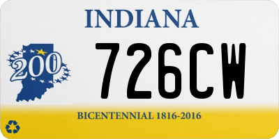 IN license plate 726CW