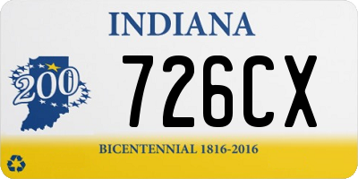 IN license plate 726CX