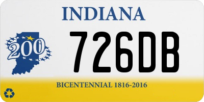 IN license plate 726DB