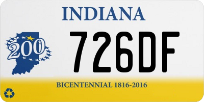 IN license plate 726DF