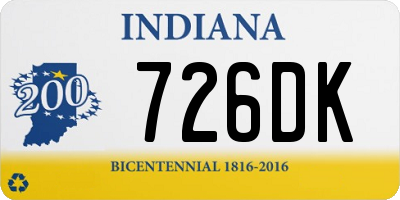 IN license plate 726DK