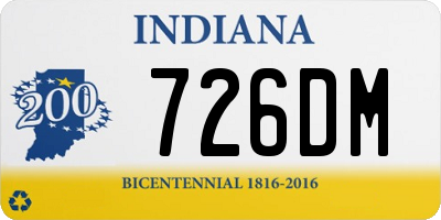 IN license plate 726DM