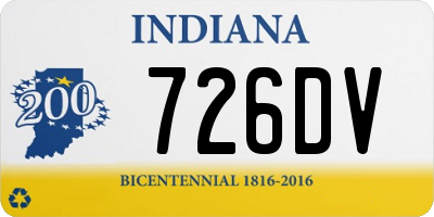 IN license plate 726DV