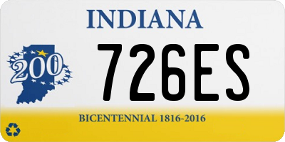 IN license plate 726ES