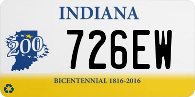 IN license plate 726EW