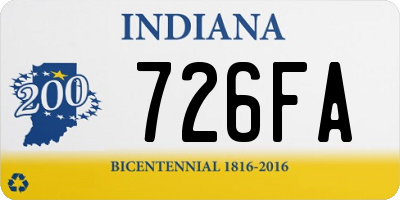 IN license plate 726FA