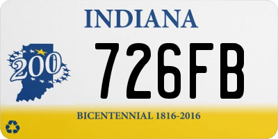 IN license plate 726FB