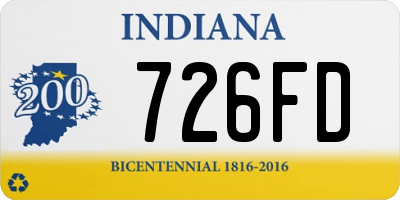 IN license plate 726FD