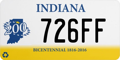 IN license plate 726FF