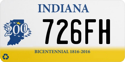 IN license plate 726FH