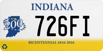 IN license plate 726FI