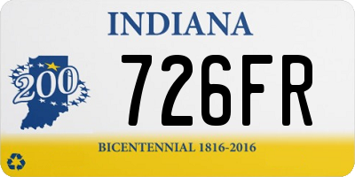 IN license plate 726FR