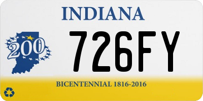 IN license plate 726FY