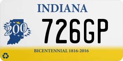 IN license plate 726GP