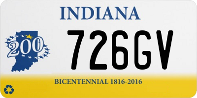 IN license plate 726GV