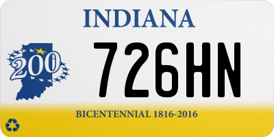 IN license plate 726HN