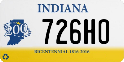 IN license plate 726HO