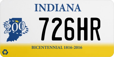 IN license plate 726HR