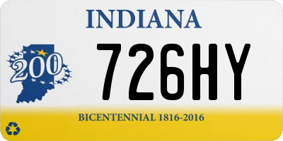 IN license plate 726HY