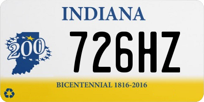 IN license plate 726HZ