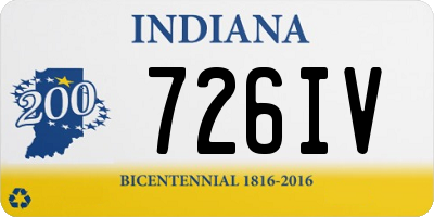 IN license plate 726IV