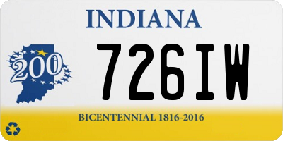 IN license plate 726IW