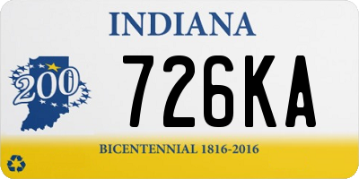 IN license plate 726KA