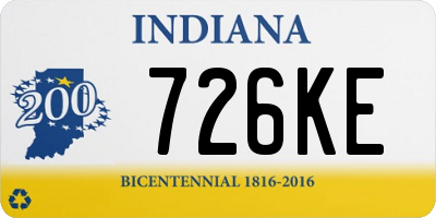 IN license plate 726KE