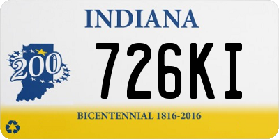 IN license plate 726KI