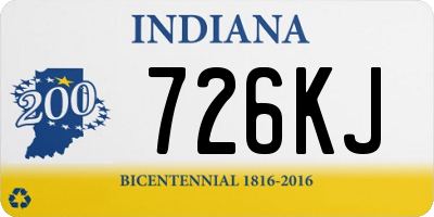 IN license plate 726KJ