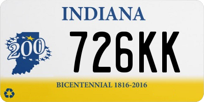 IN license plate 726KK