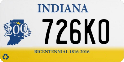 IN license plate 726KO