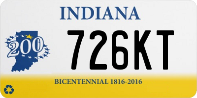 IN license plate 726KT