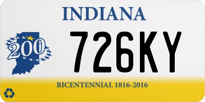 IN license plate 726KY