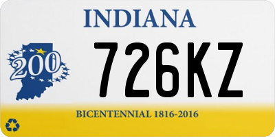 IN license plate 726KZ