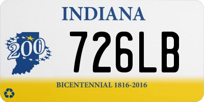 IN license plate 726LB