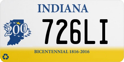 IN license plate 726LI